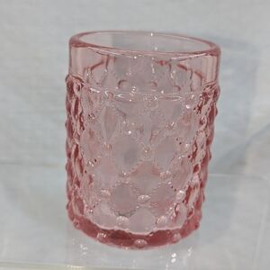 L. E. Smith embossed pink water tumbler/cup MCM